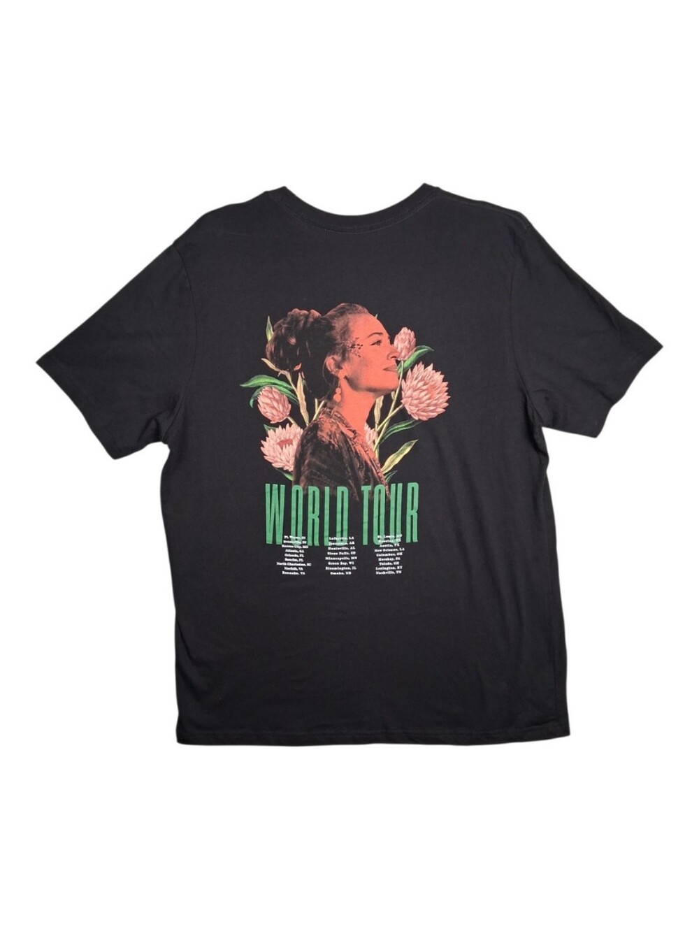 Lauren Daigle Shirt XL Black 2020 World Tour Concert Tee Floral Graphic Band